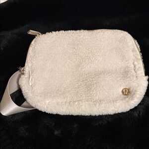 Lululemon White Shearling Crossbody Bag